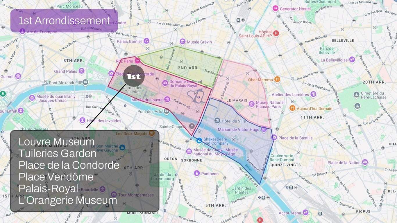 21 Paris Map Sector Central 1st Arr