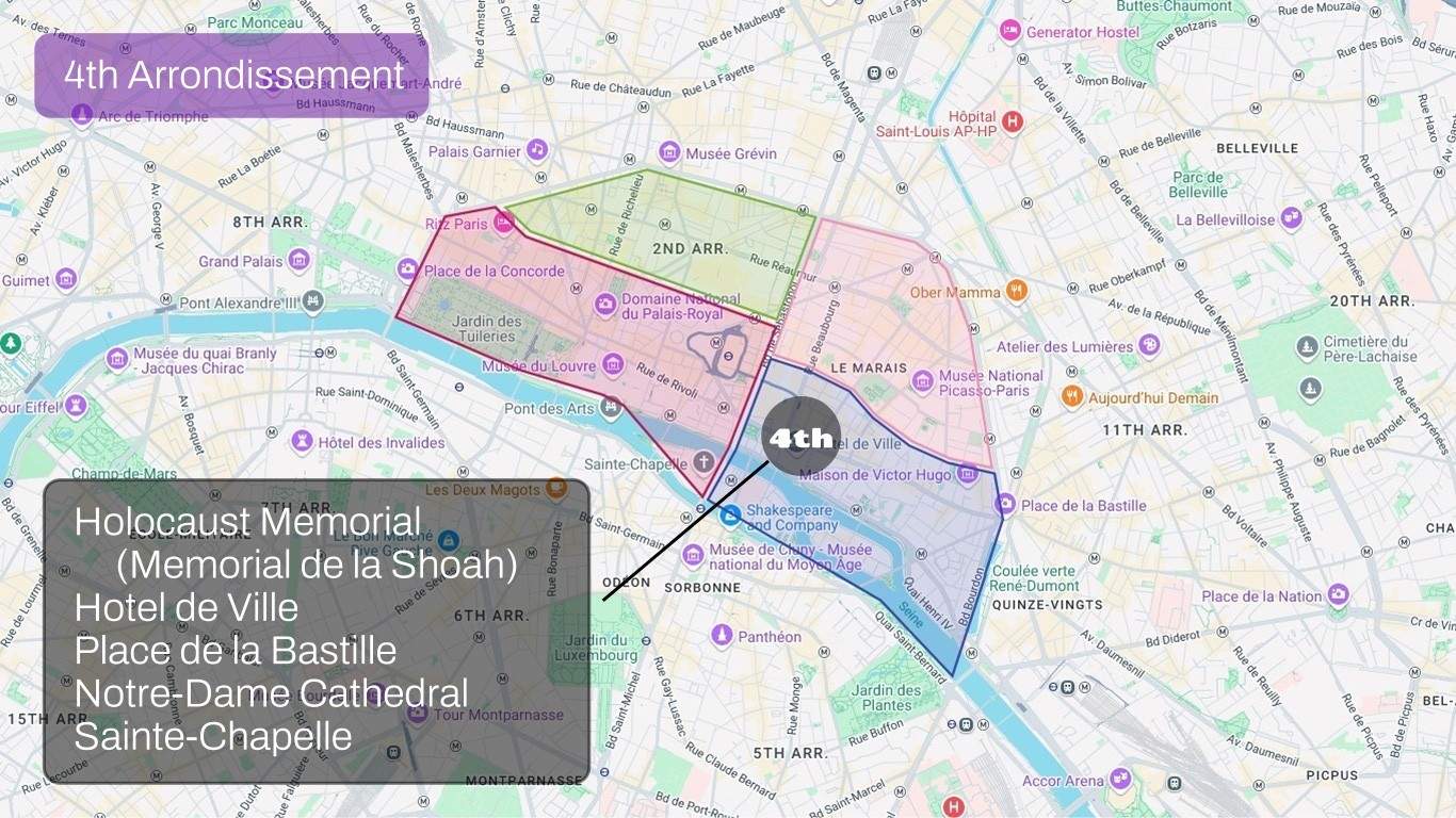 21 Paris Map Sector Central 4th Arr