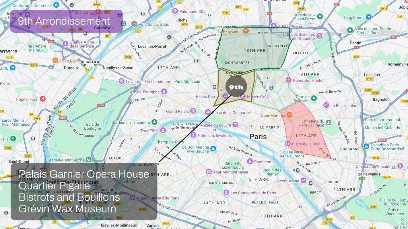 21 Paris Map Sector Northeast 9th Arr