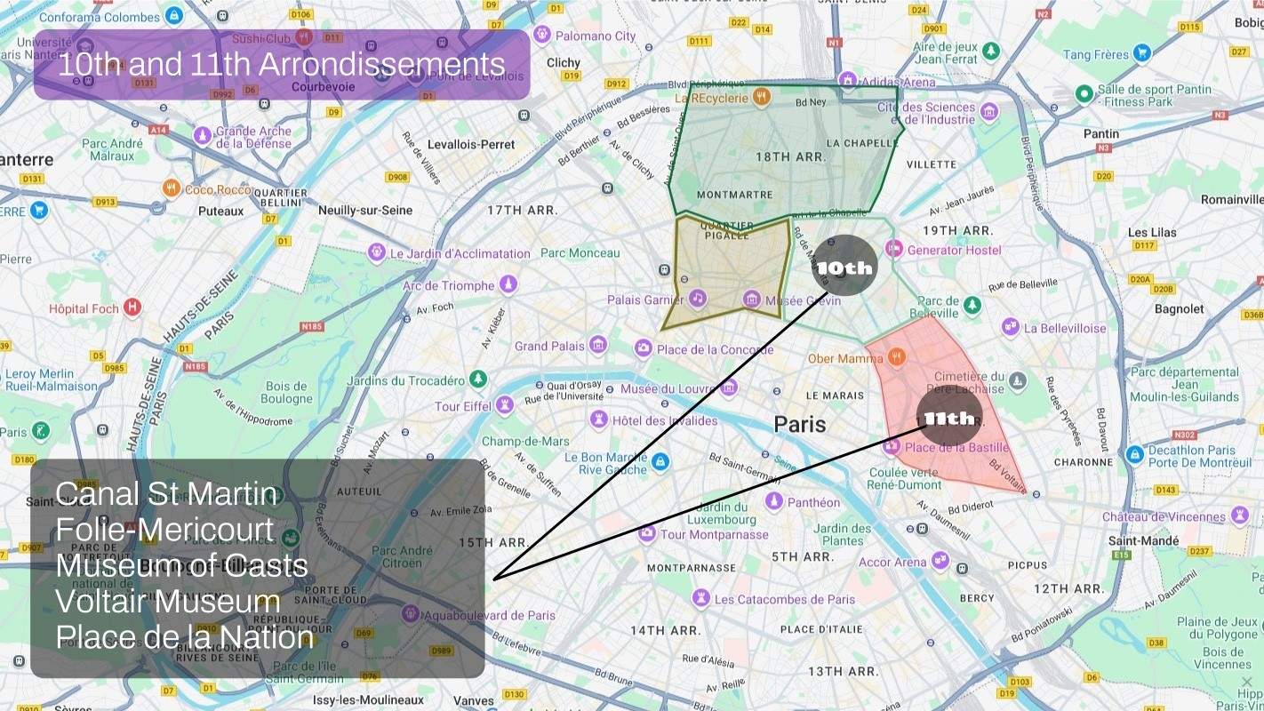 21 Paris Map Sector Northeast10th and 11h Arr