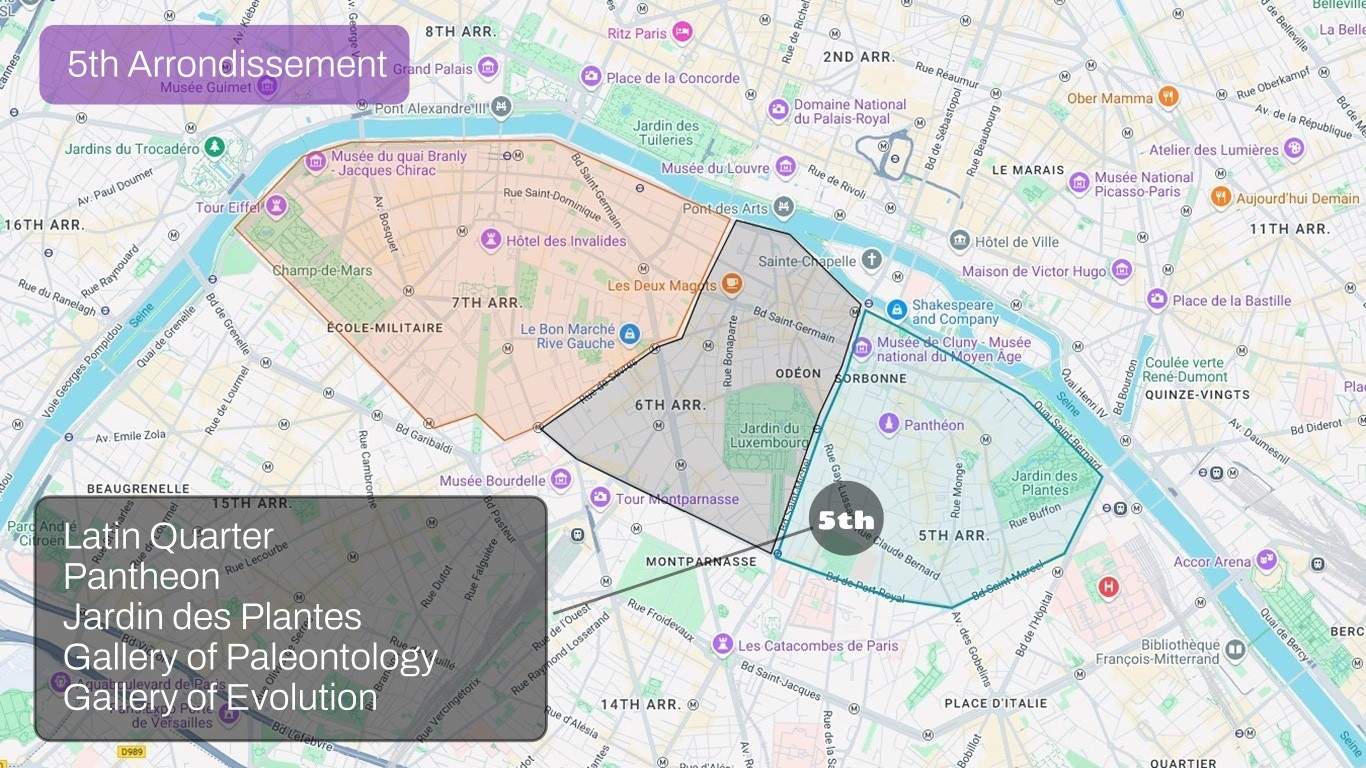 21 Paris Map Sector South 5th Arr