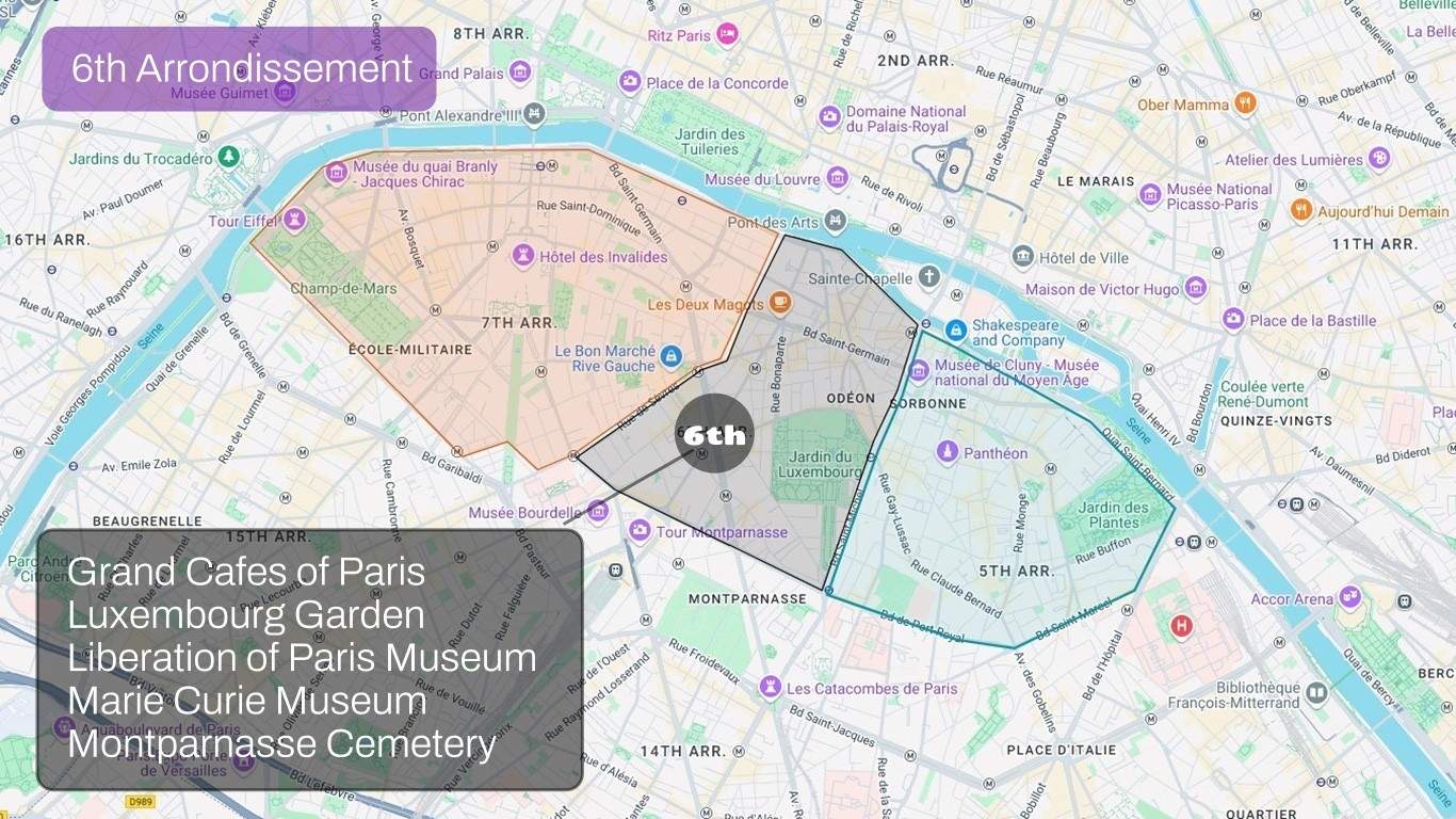 21 Paris Map Sector South 6th Arr