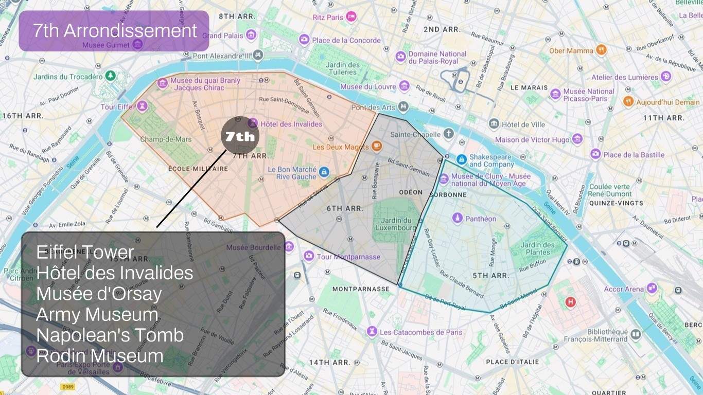 21 Paris Map Sector South 7th Arr
