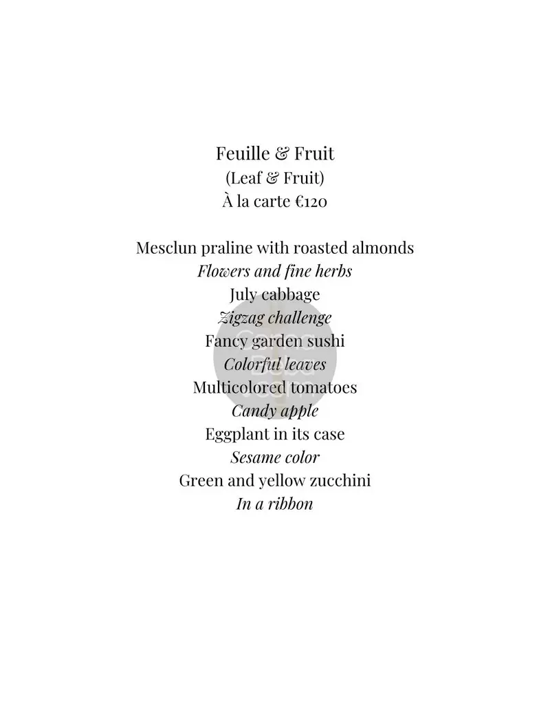 Arpège – Paris – Menu p2