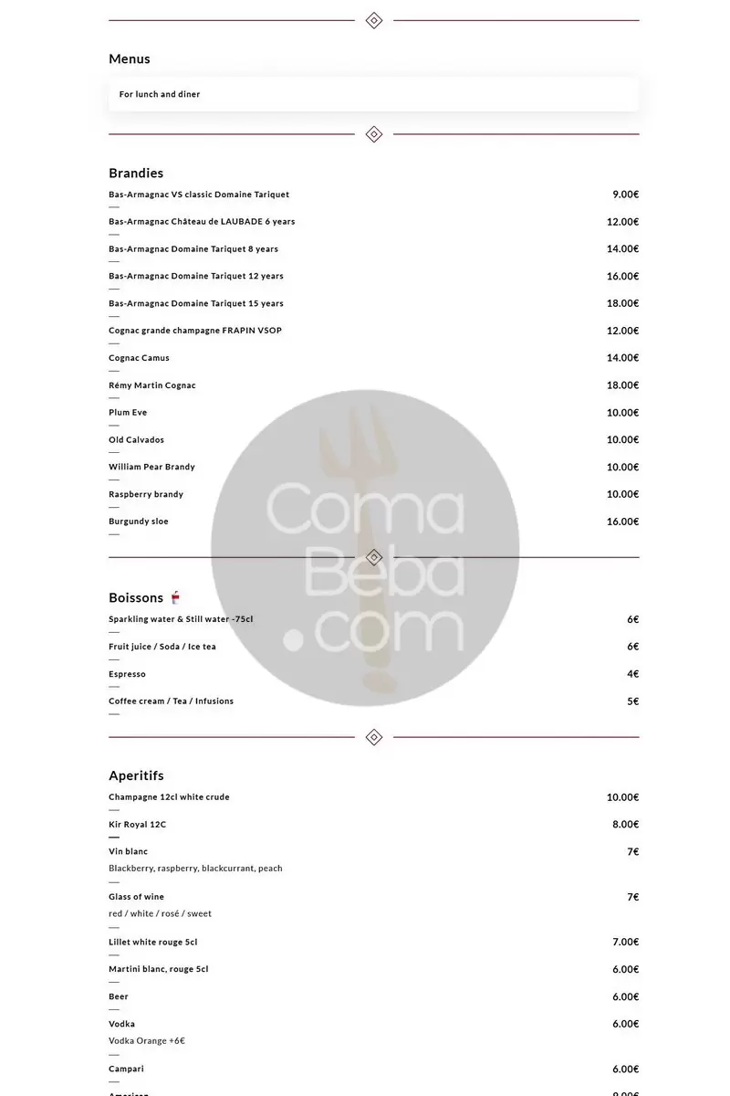 Bistrot de l’Oulette – Paris – Menu p2
