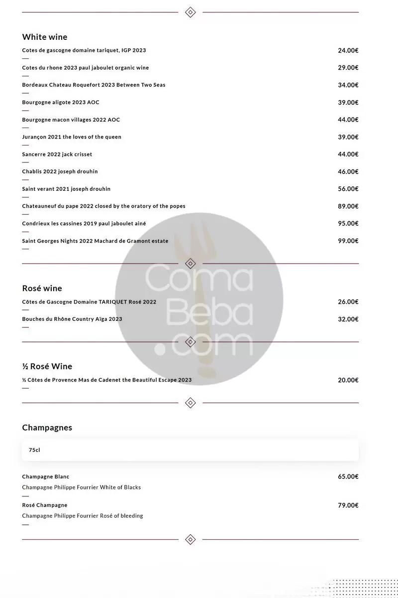 Bistrot de l’Oulette – Paris – Menu p5