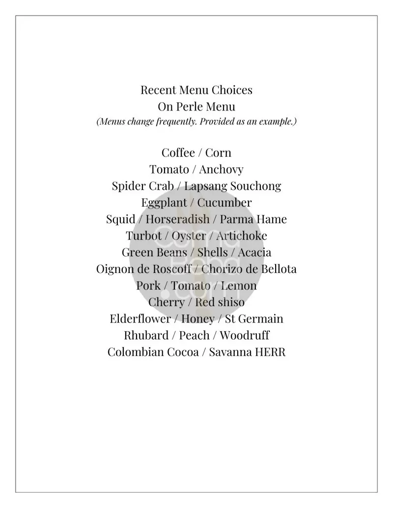 Restaurant Blanc – Paris – Menu p1