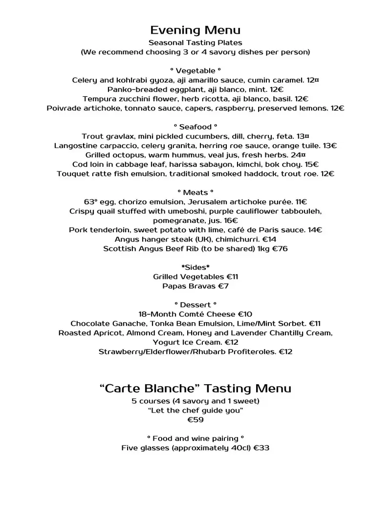 Braisenville – Paris – Menu p1