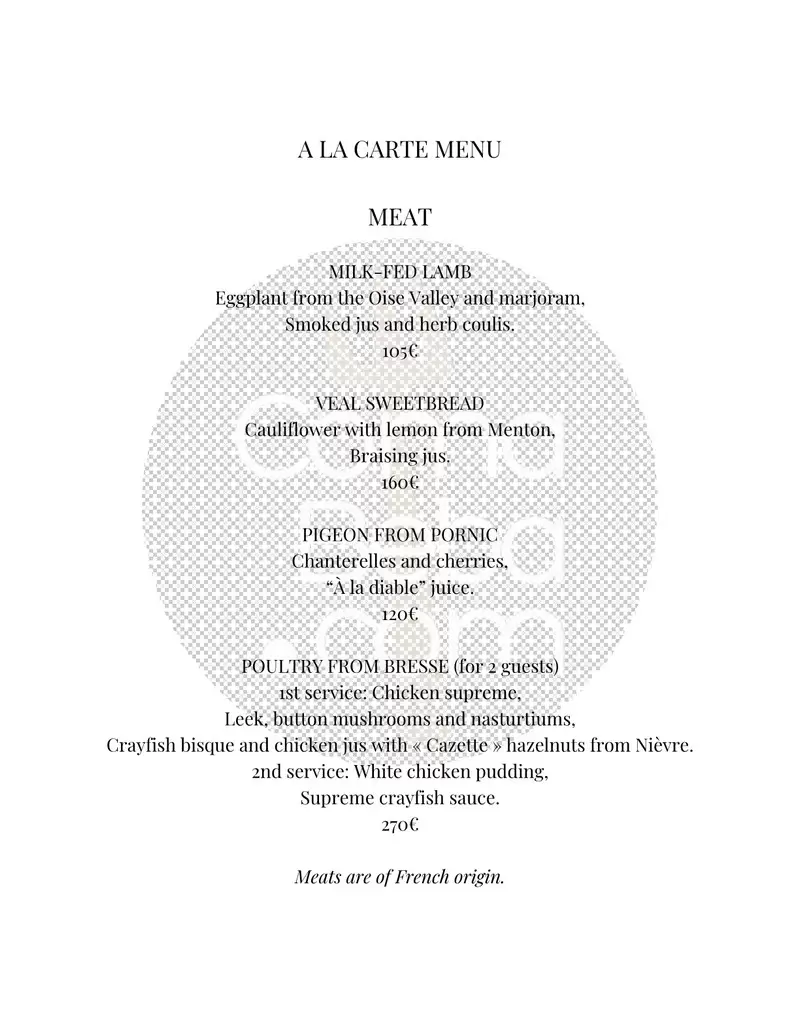 Epicure – Paris – Menu p8