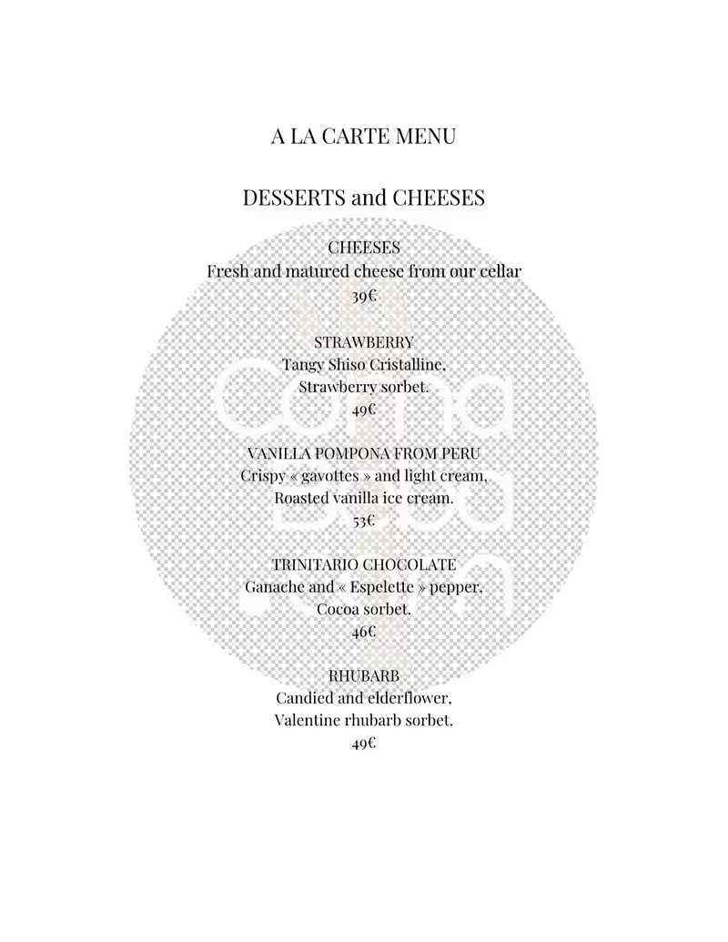 Epicure – Paris – Menu p9