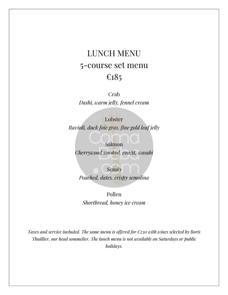 Le Pré Catelan – Paris – Menu p1