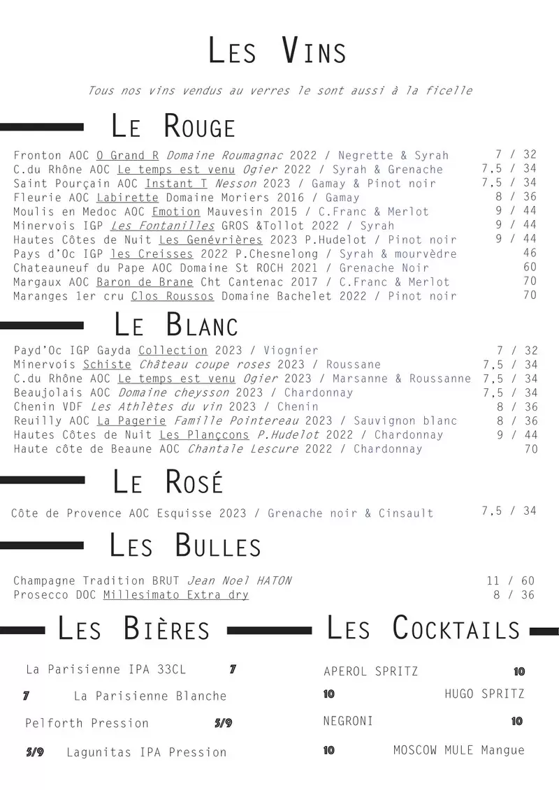 Les Confreres Paris Menu p3